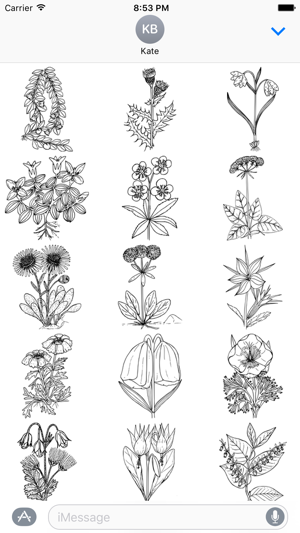 Flower Stickers (Black and White)