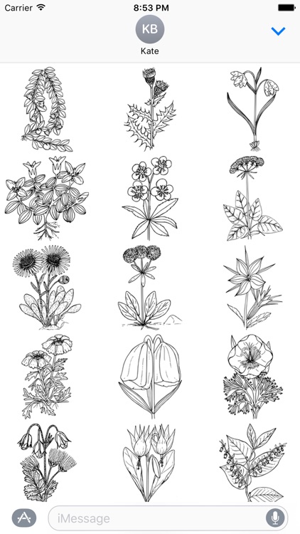 Flower Stickers (Black and White)