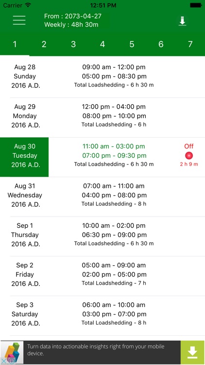 Nepal Loadshedding Schedule