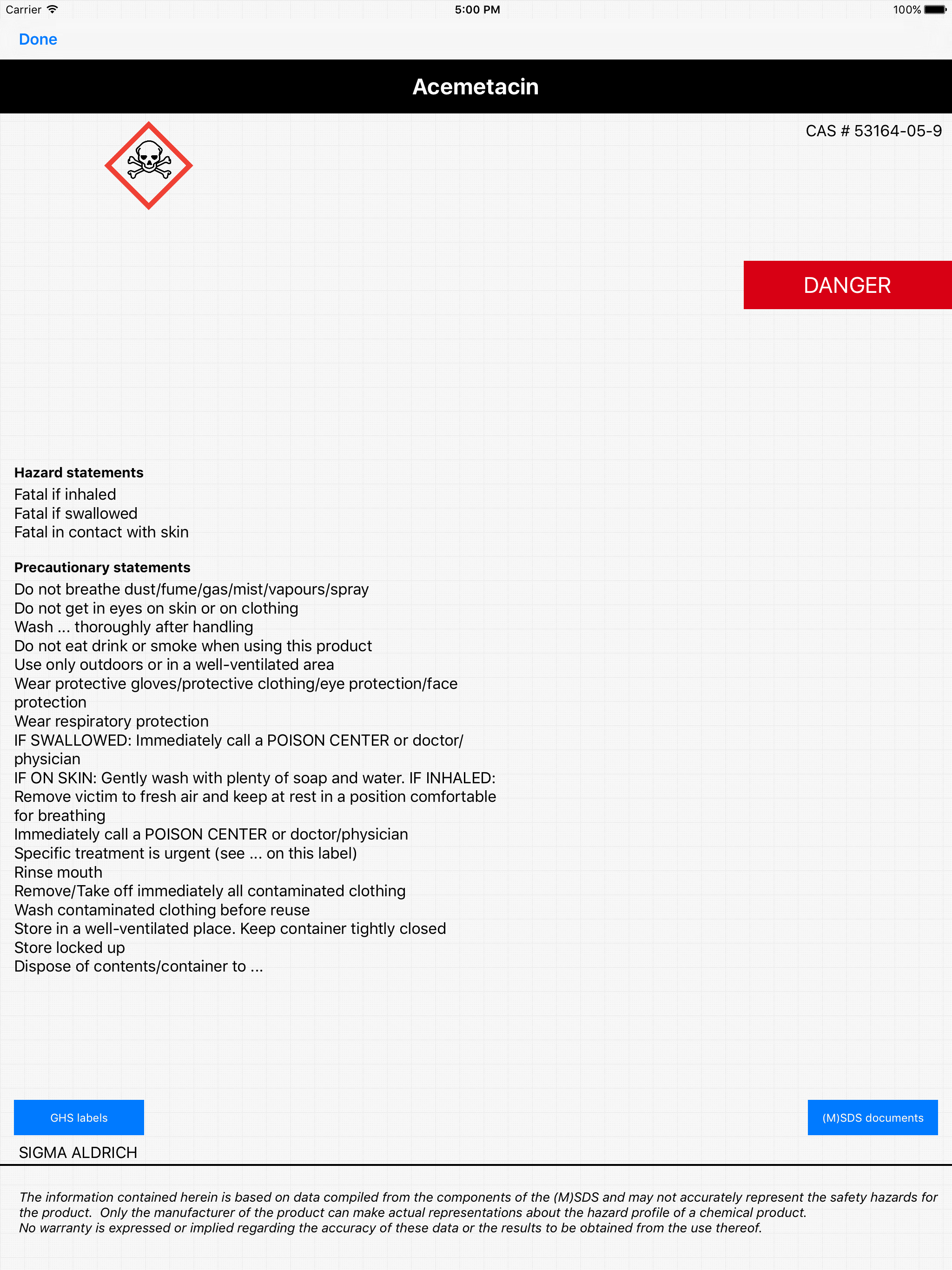 SDS-GHS viewer