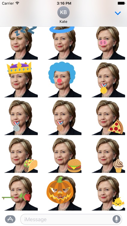 Hillary Clinton Emoji Sticker Pack screenshot-3