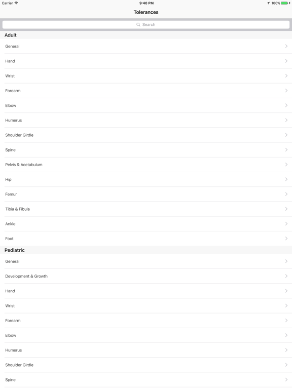 Screenshot #4 pour Tolerances: An Orthopaedic Reference Manual