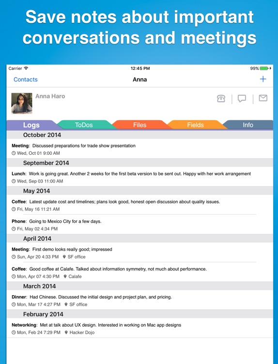 Contacts Journal CRM for iPad screenshot-0