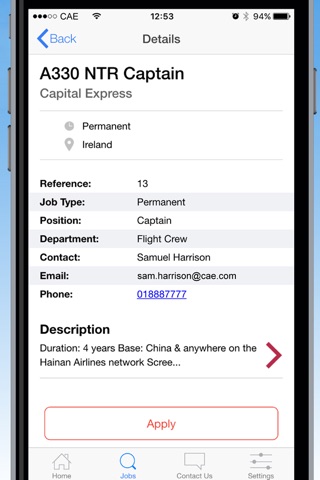 CAE Parc Aviation Job App screenshot 3
