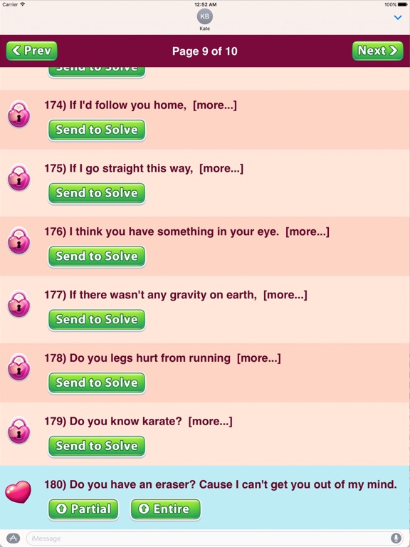 Cheesy Pickup Lines iPad screenshot