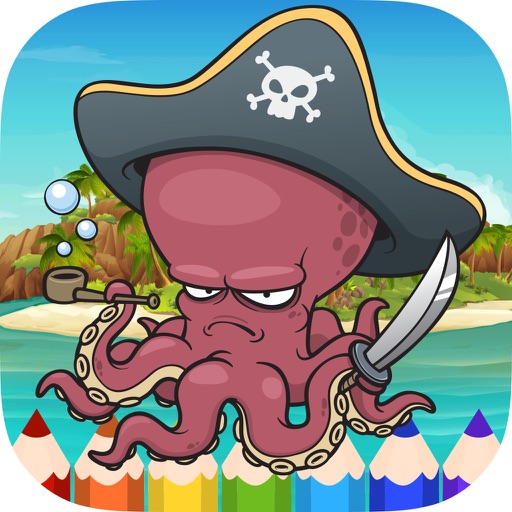 Pirate Coloring Book Pages - Painting Game for Kid Icon