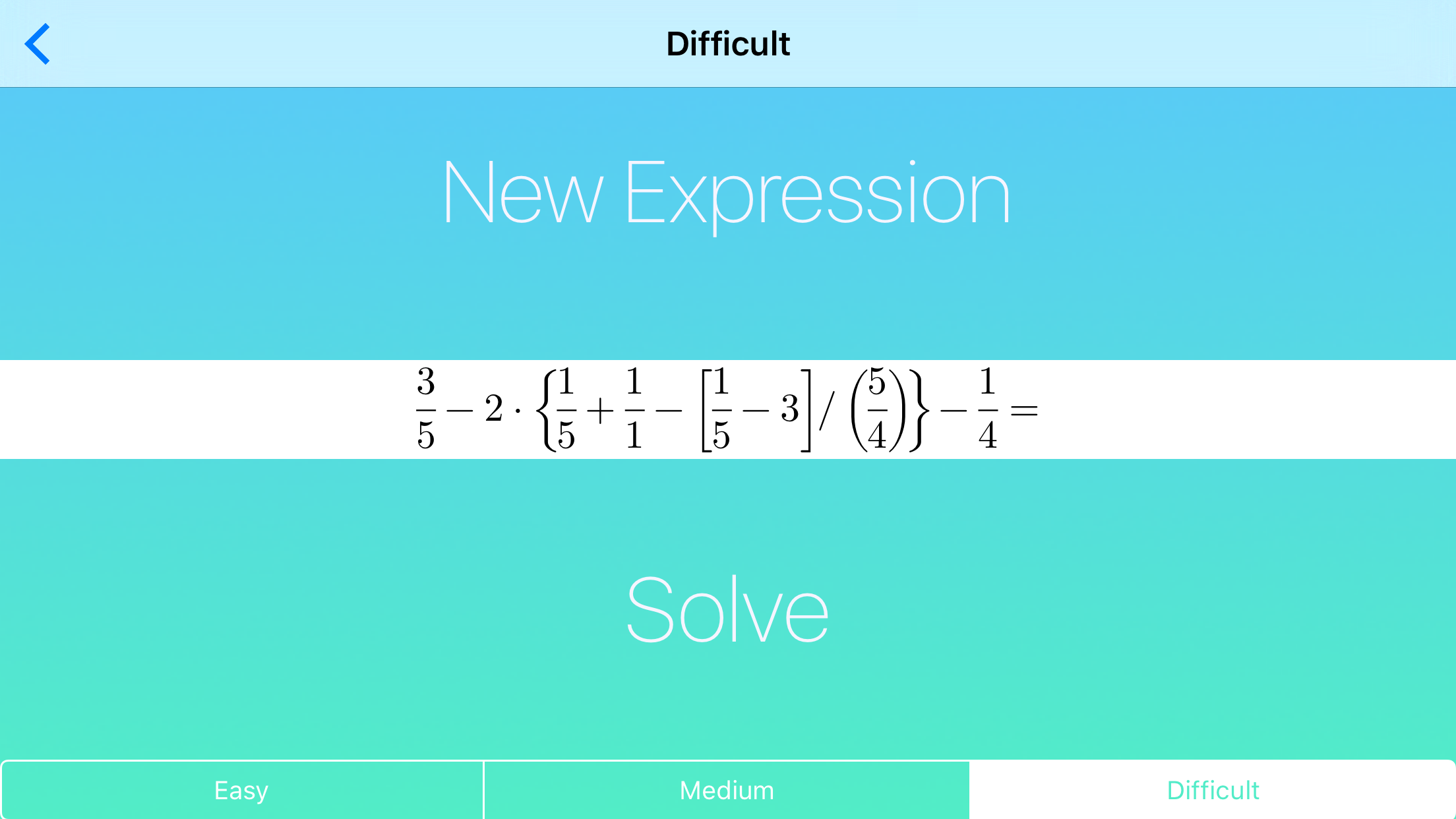 Mathematical Expressions - Generator and Solver