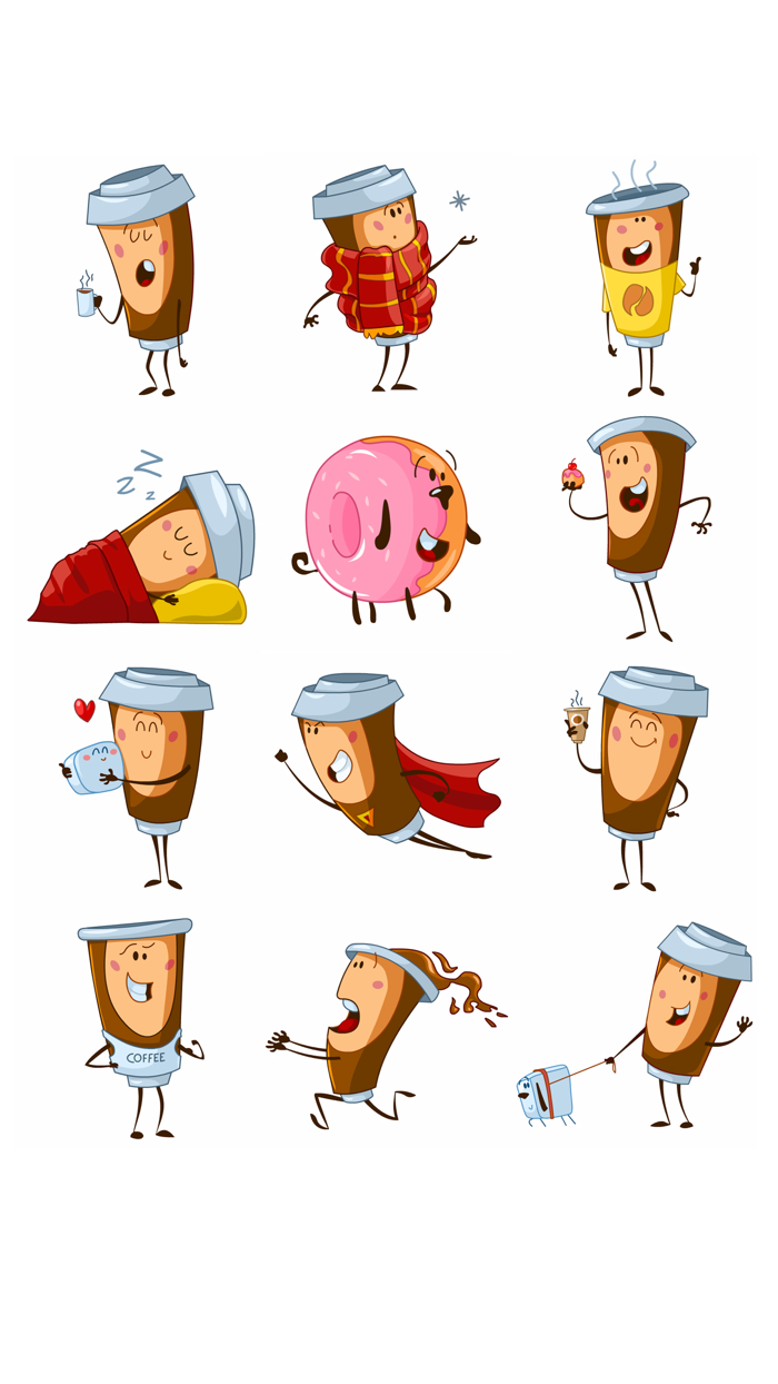 Hi Coffee iMessage stickers for coffee lovers