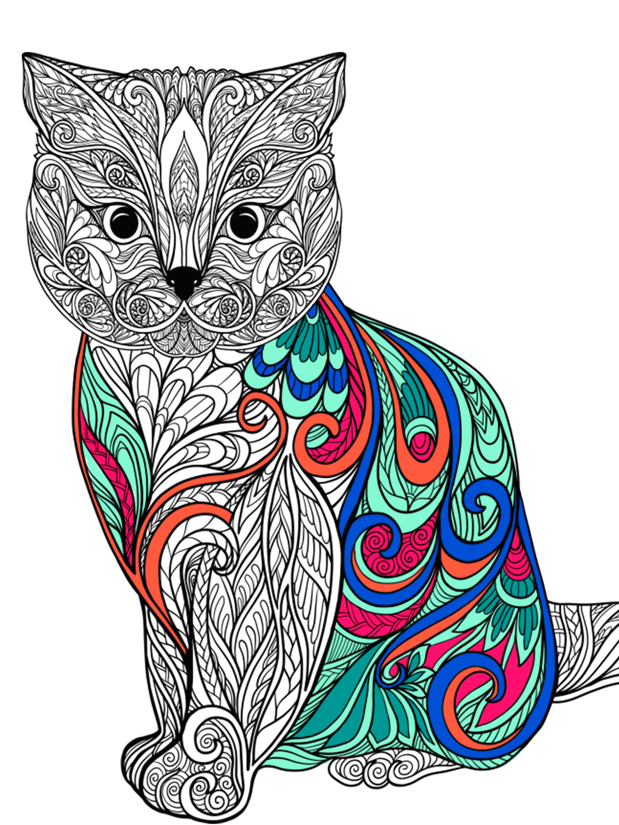 Cats & kittens - Mandalas coloring book for adults