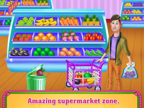 スーパーマーケット ショッピング レジ 子供のためのゲームのおすすめ画像3