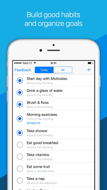Motivateo — daily routine, goals & habits tracker.