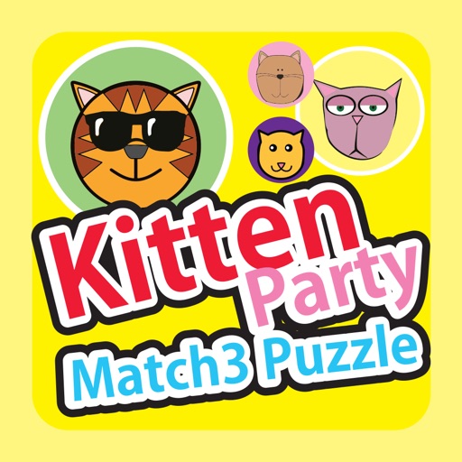 Kitten Party Match3 Puzzle Icon