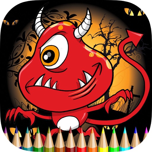 The Ghost Coloring Book Free Games HD: Learn to draw and color a devil, witch, skull and more icon