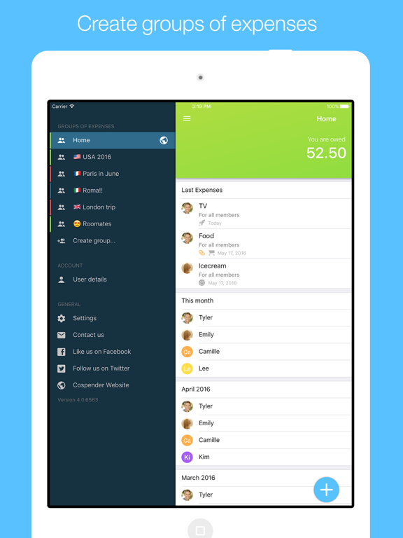 Cospender - Split Expenses iPad screenshot 4 - Finance app