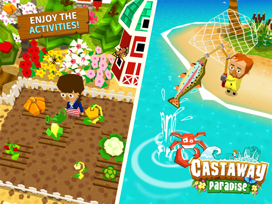 Castaway Paradise Town Builder iPad app afbeelding 2