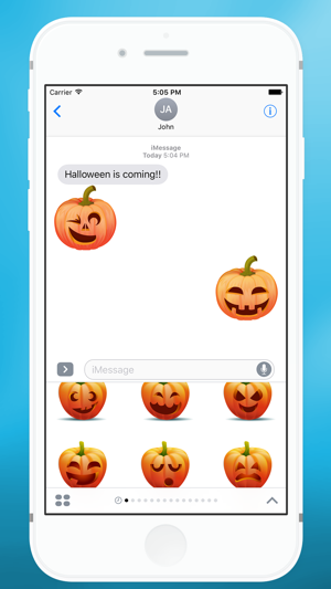 Halloween Pumpkin Smiley Sticker for iMe