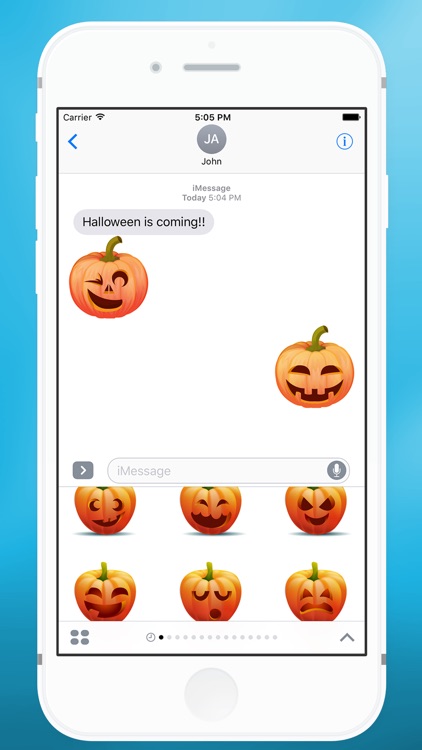 Halloween Pumpkin Smiley Sticker for iMessage