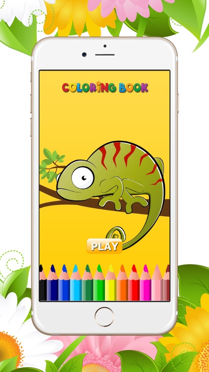 Reptile Coloring Book Paint iguana,turtle and more