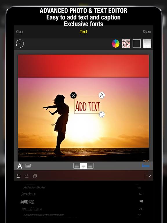 Over Pic Art Edit Photos, Add Captions to Pictures iPad screenshot