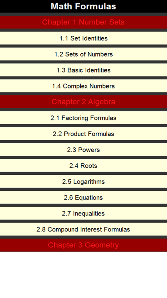 Math formulae handbook - 1.1 - (iOS)