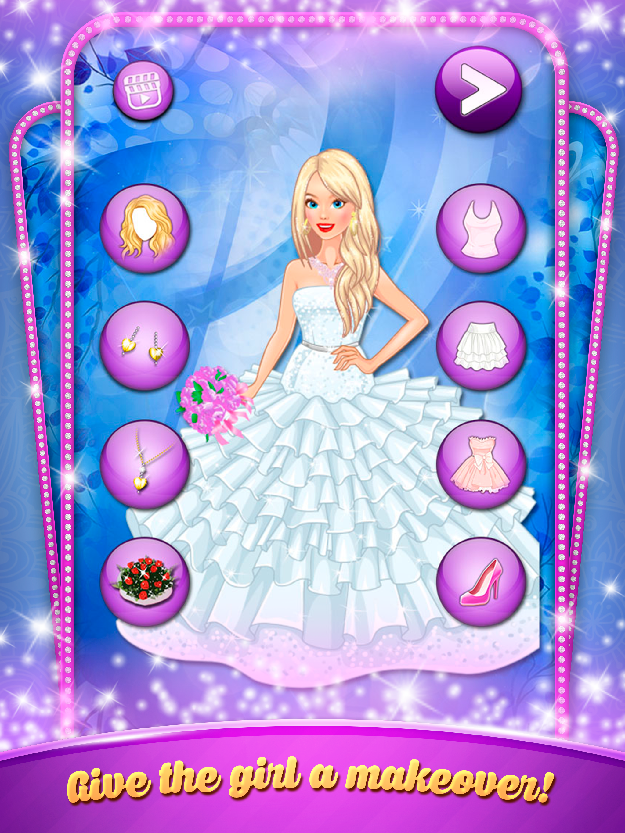 Blonde Bride in Wedding Salon - Dress up game