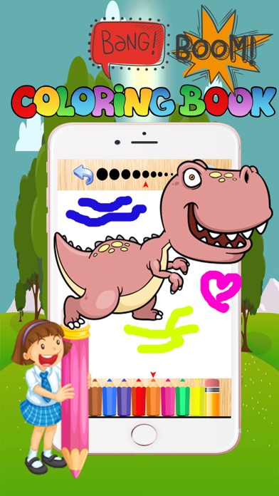 Toddler Dinosaur Coloring Book fun crayons for kid iPhone screenshot