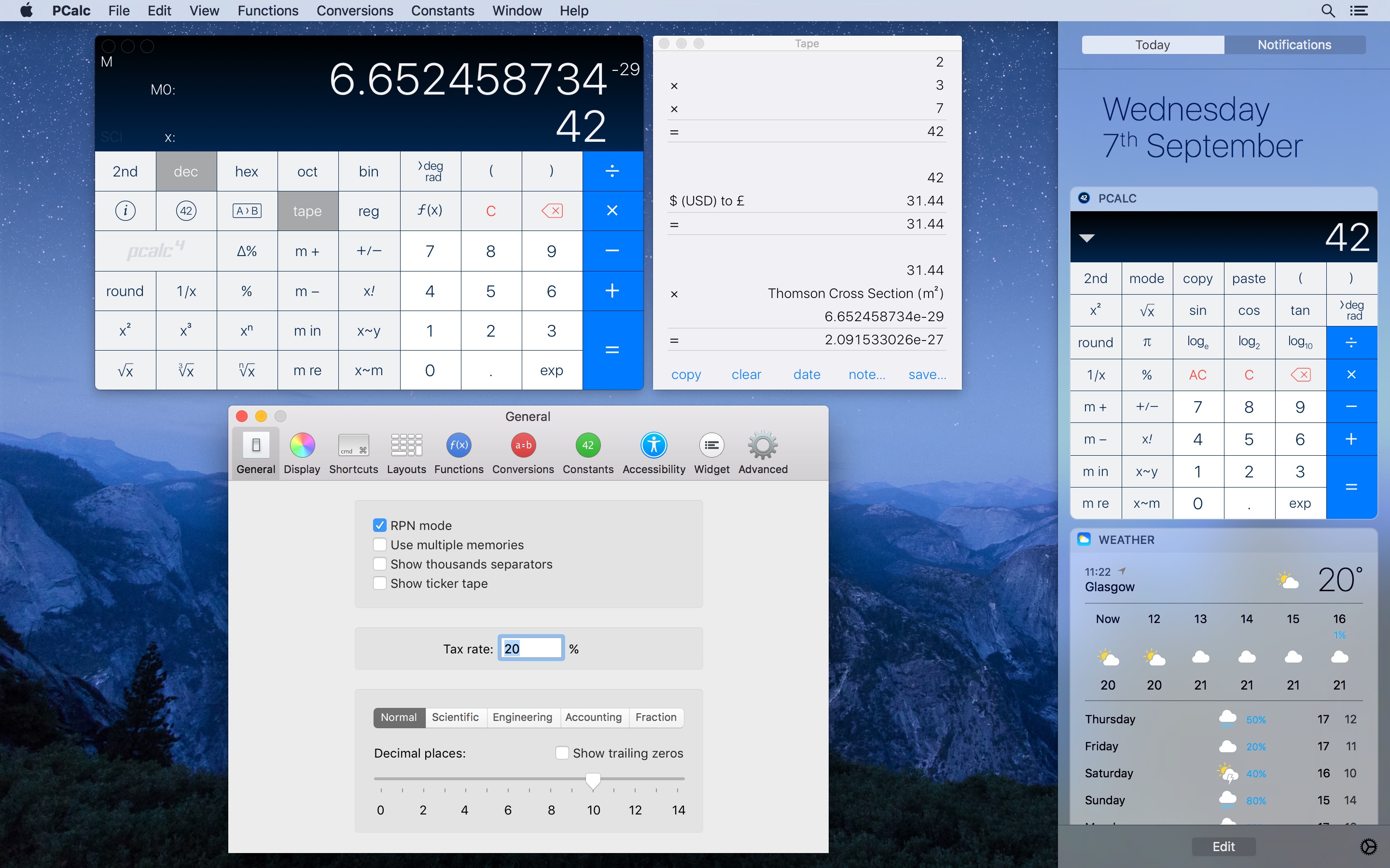 Screenshot do app PCalc