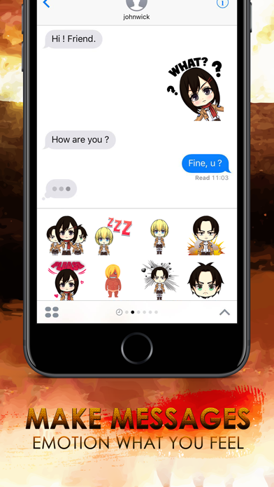 Screenshot #2 pour Giant Emoji Stickers Keyboard Art Themes ChatStick