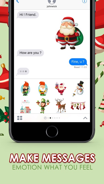Merry Christmas Stickers Keyboard Themes ChatStick