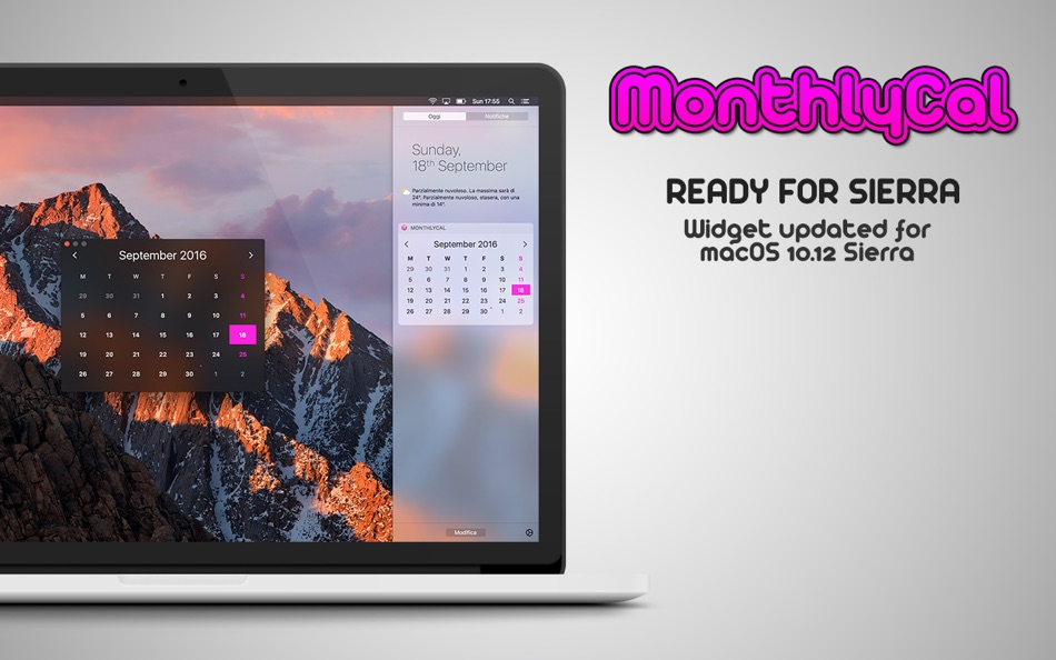 #1. MonthlyCal (macOS) 由: Fausto Ristagno