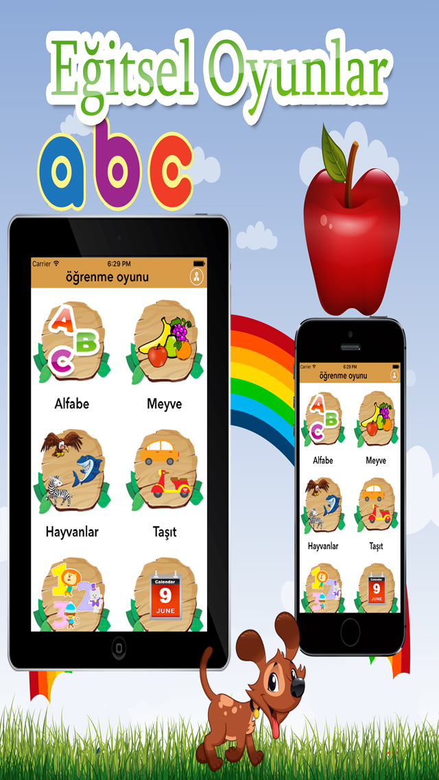 Çocuklar için öğrenme oyunu Türkçe