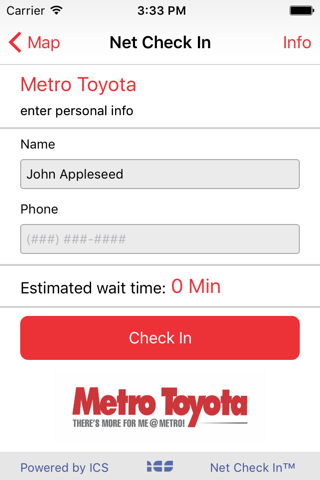 Net Check In - Metro Toyota screenshot 2