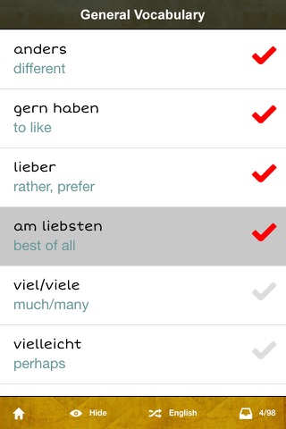 cRaMiT German GCSE Vocabulary screenshot 3