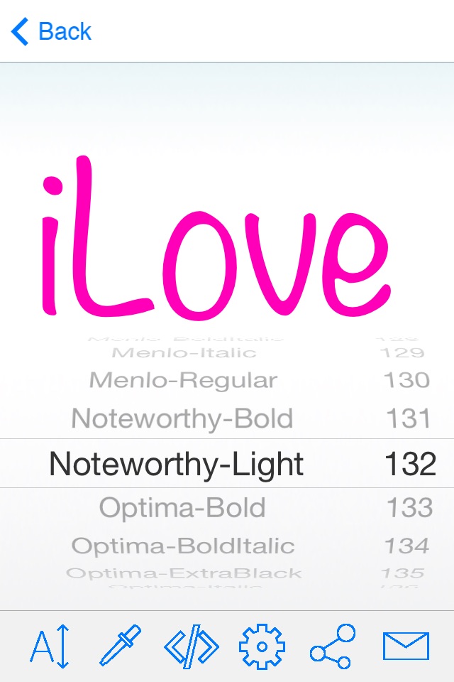 iPhont Typographic Font Explorer for iOS Typefaces screenshot 3