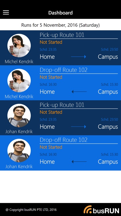 busRUN Parent App