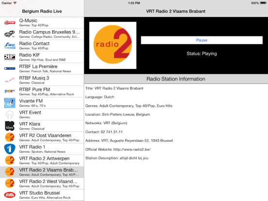 Screenshot #4 pour Belgium Radio Live Player: België/Belgique/Belgien