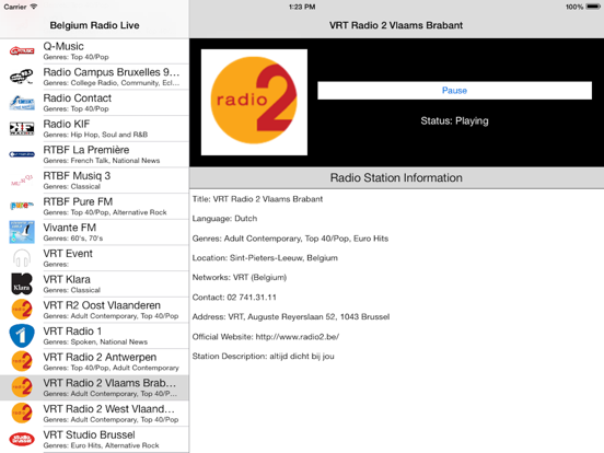 Belgium Radio Live Player: België/Belgique/Belgien iPad app afbeelding 1