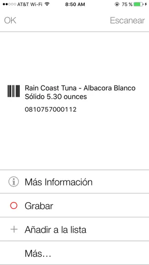 Captura de pantalla de Digit-Eyes en iPhone 2