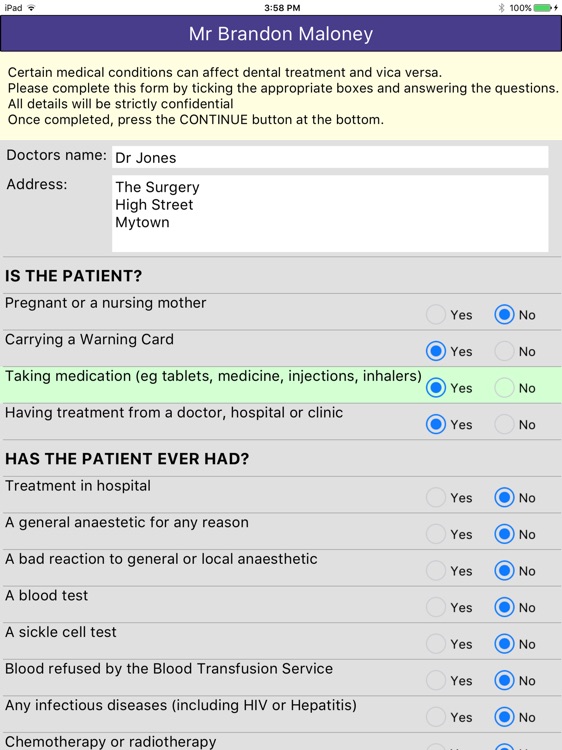 DentalPlus remote forms