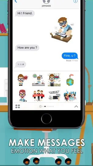 Captura de pantalla de Mr. ChatSticK Stickers And Emoji en iPhone 2
