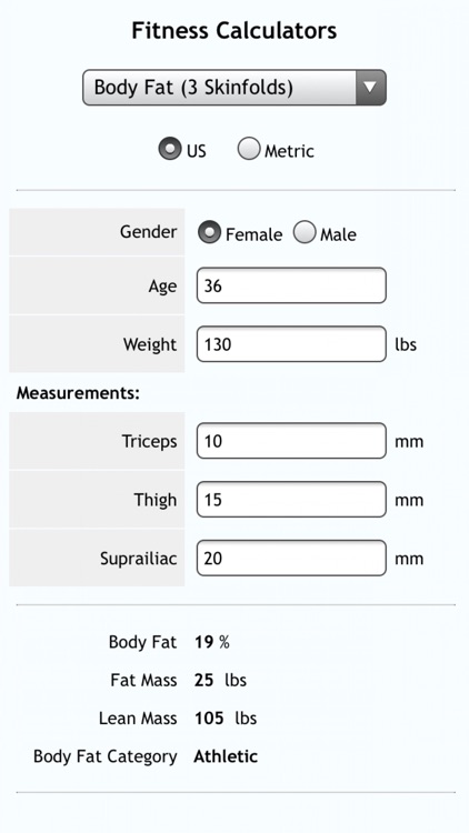 Fitness Calcs