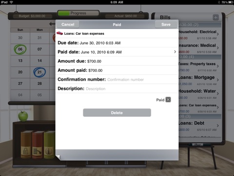 Bills for iPad screenshot 3