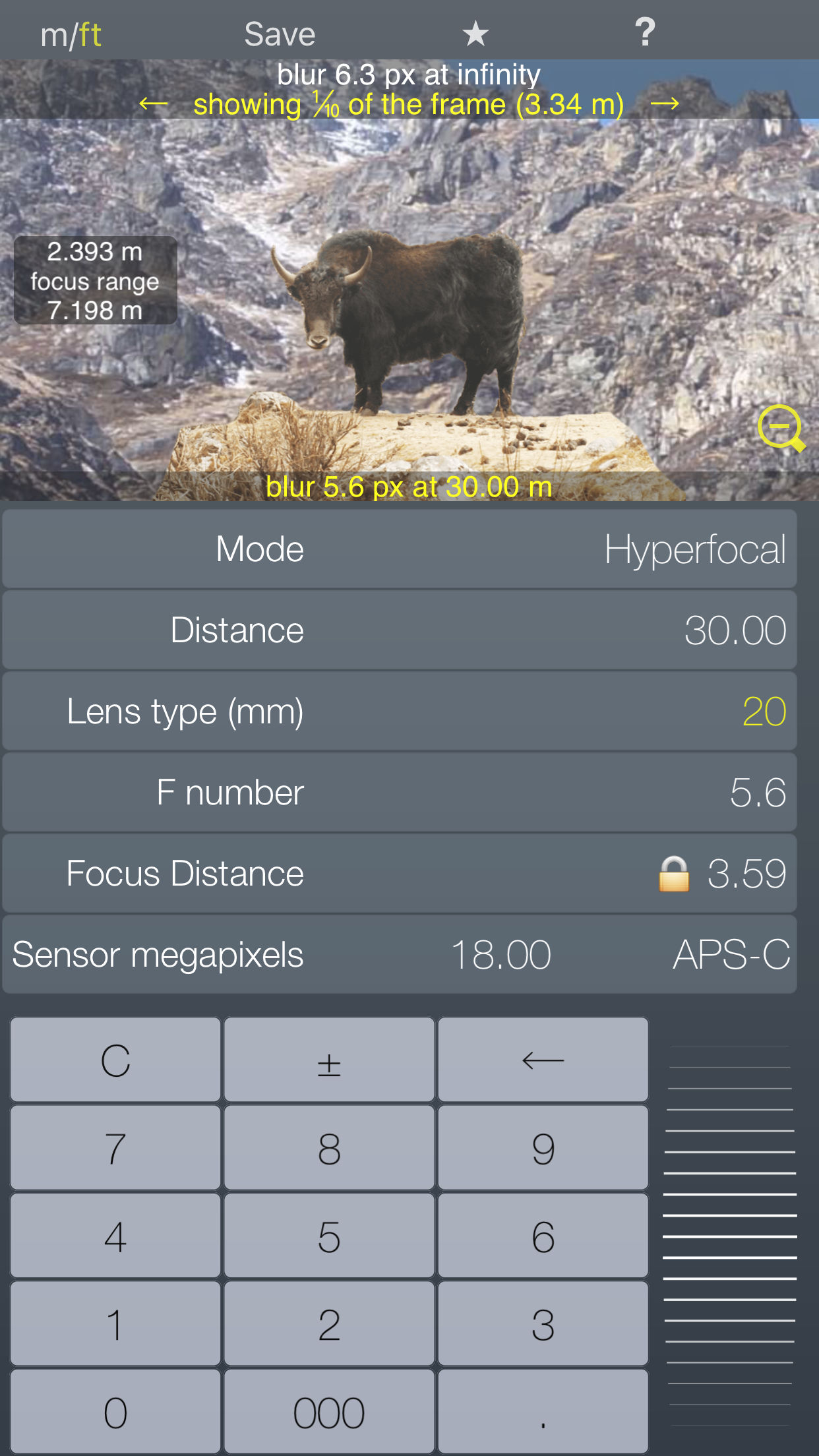Focus Lt hyperfocal DOF screenshot 4