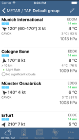 Aviation weather screenshot