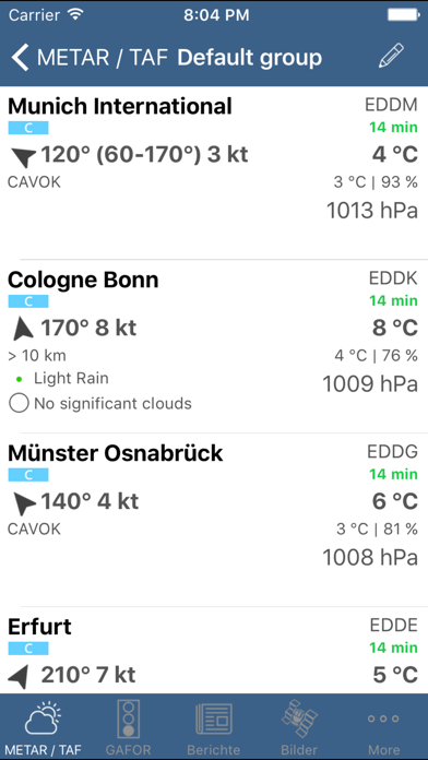 Aviation weather Screenshot