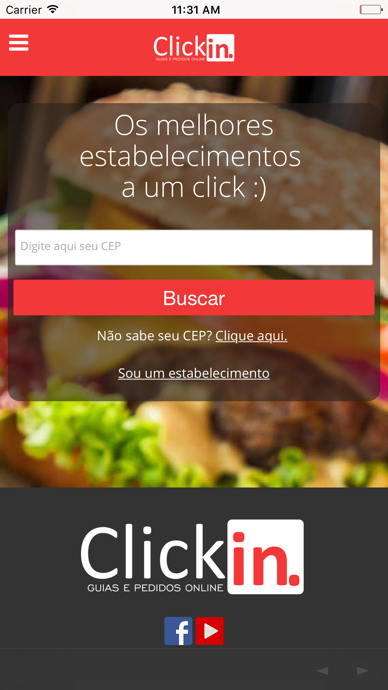 ClickIn Delivery e Pedido Comida screenshot 3