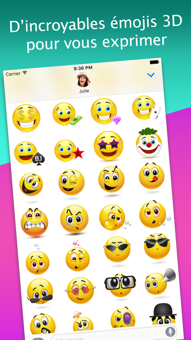 Screenshot #1 pour Des émojis 3D pour iMessage