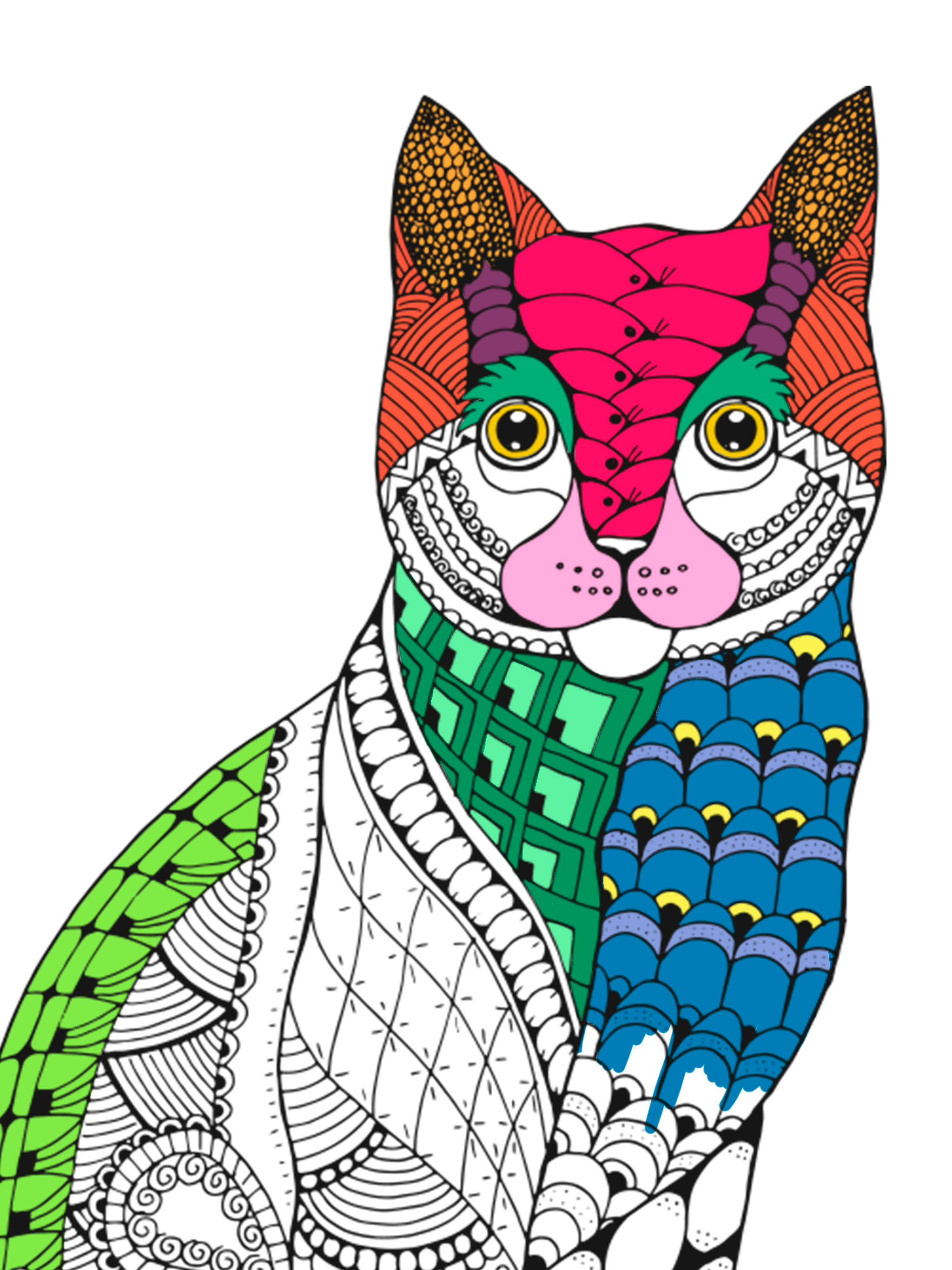 Cats & kittens - Mandalas coloring book for adults