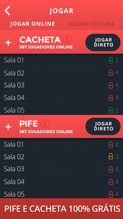 PifeON - Pife e Cacheta online grátis