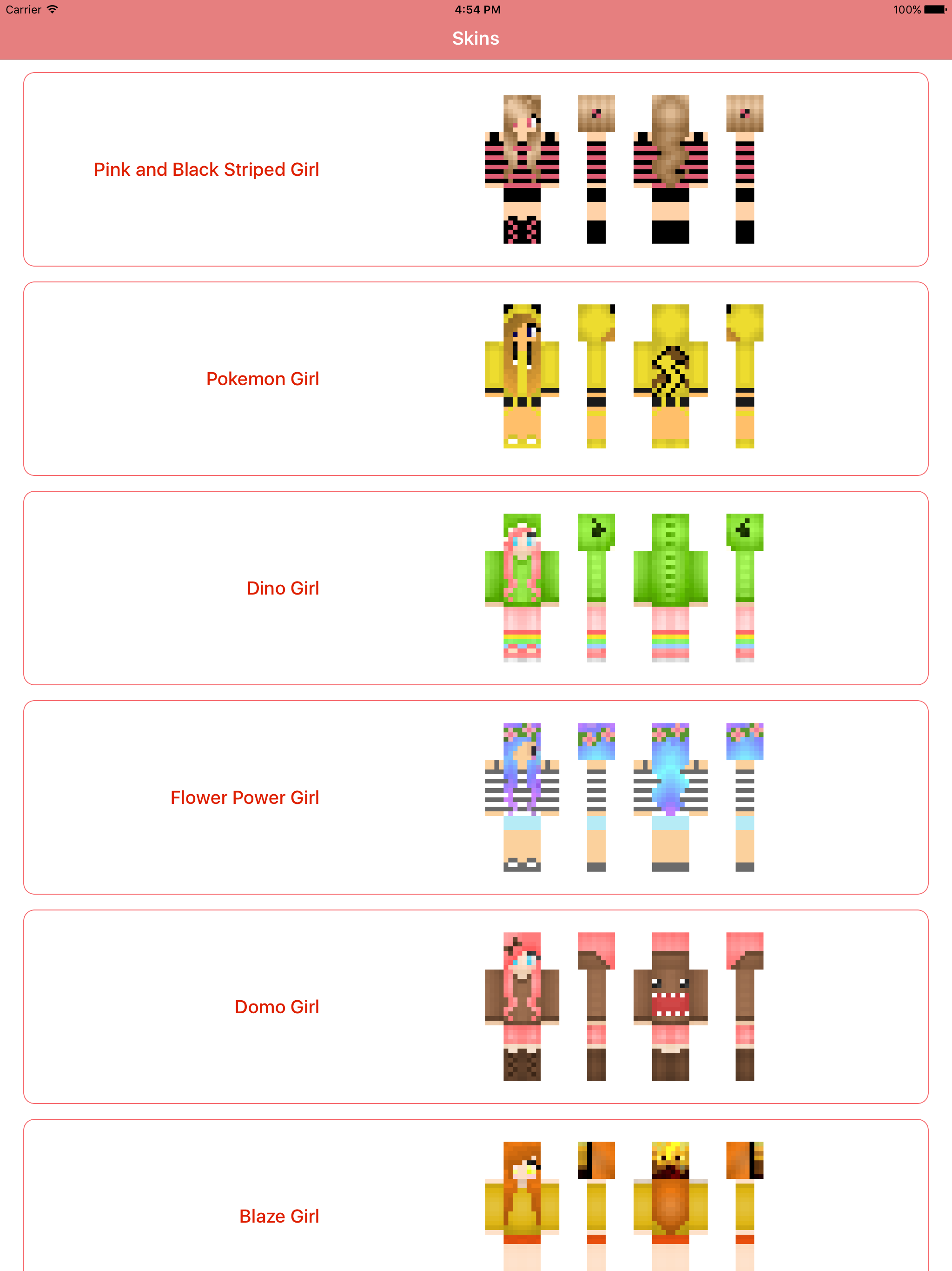 Girl Skins for MCPE - Skin Parlor for Minecraft PE